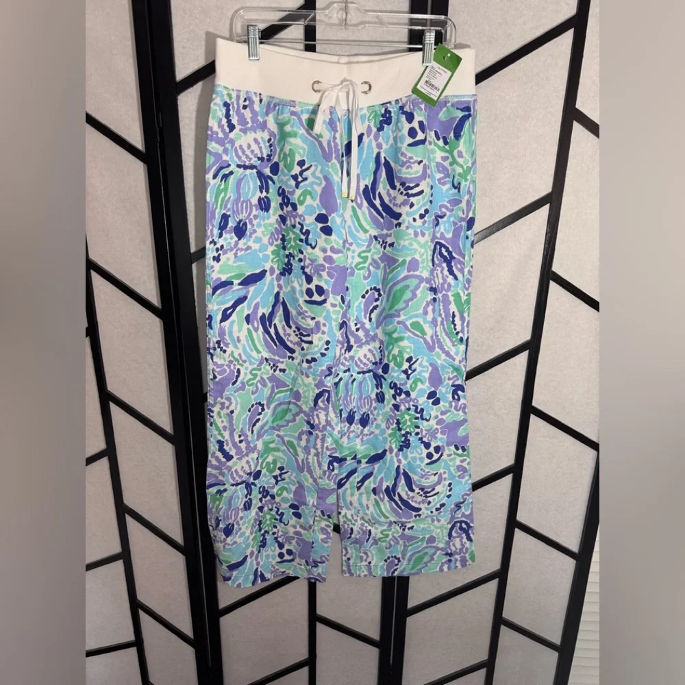 Lilly Pulitzer Linen Beach Pants size Large NWT - Picture 1 of 6